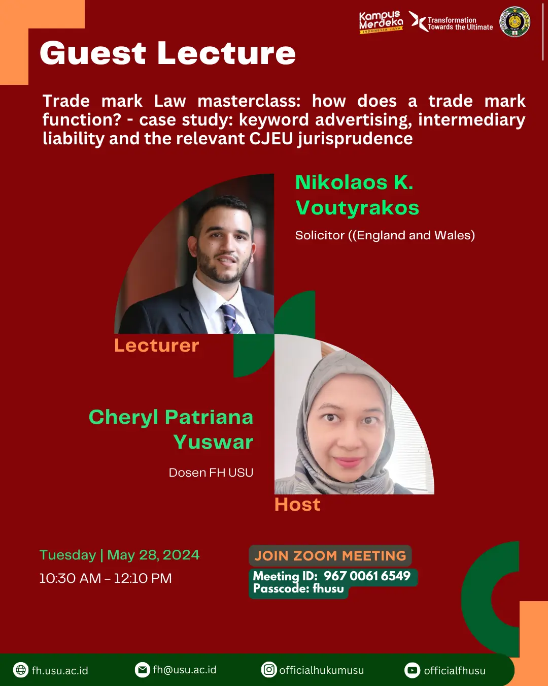Guest Lecture: Trade mark law masterclass: how does a trade mark fuction? - case study: keyword advertising, intermediary liability and the relevant CJEU Jurisprudence